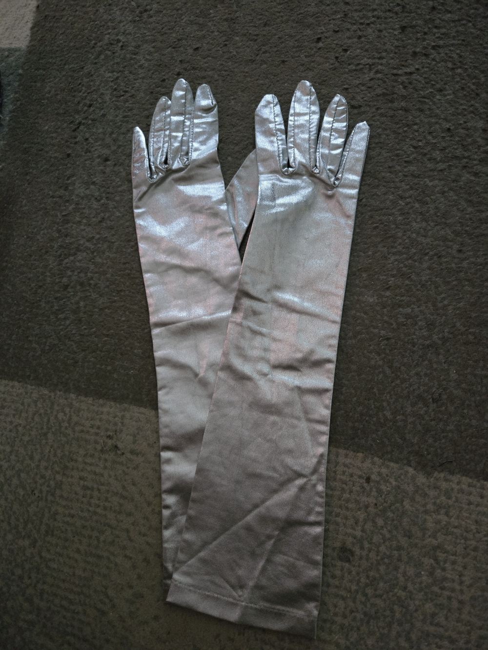 Silver Long Opera Gloves